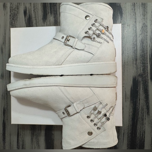UGG Women's Karisa Everlasting Swarovski Glitter Charm Boots In White Size 10 - Picture 11 of 16